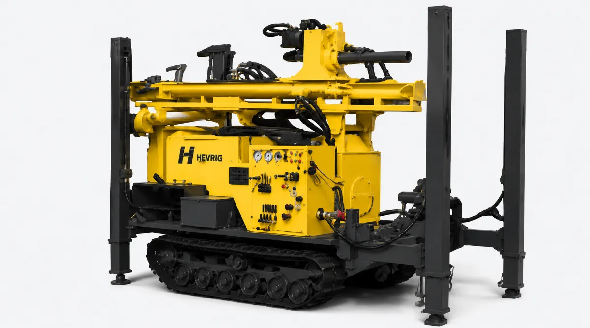 HEVRIG HVPW200 compact crawler water well drilling rig